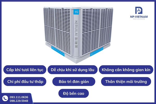 Quạt nước công nghiệp giúp tiết kiệm điện, làm mát nhanh và cấp khí tươi liên tục