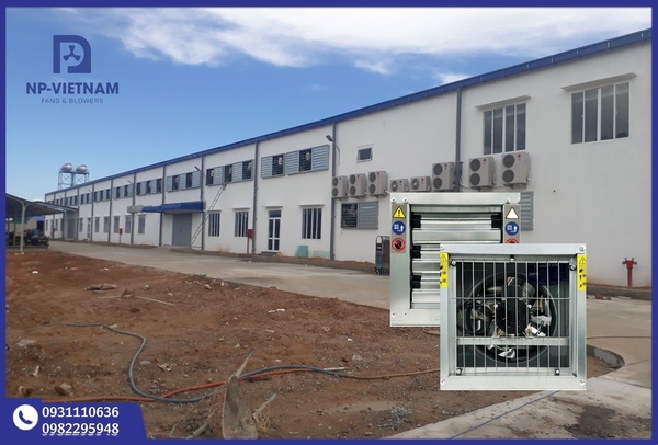 NP Việt Nam triển khai hệ thống 8 quạt hút gắn tường kết hợp lọc bụi sơ bộ