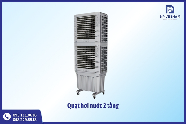 Quạt hơi nước 2 tầng làm mát không gian mở rộng với hai tầng cửa gió phân bổ luồng khí