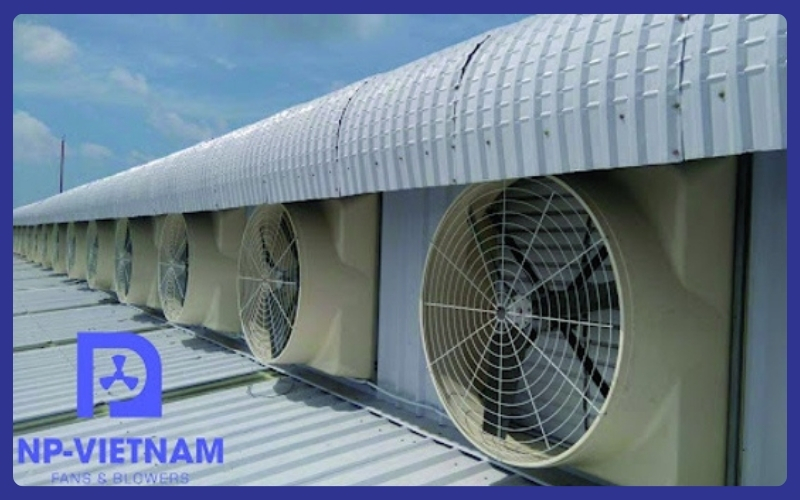 Đối với loại quạt hút công nghiệp dạng vuông có kích thước lớn (từ 900mm trở lên) thì cần nhà xưởng phải có hệ thống tường hoặc bệ đỡ chắc chắn