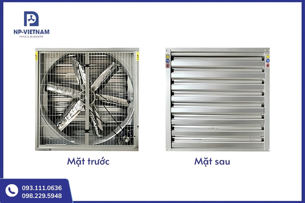Kích thước 1100x1100 giúp quạt đáp ứng tốt nhu cầu thông gió nhà xưởng quy mô lớn