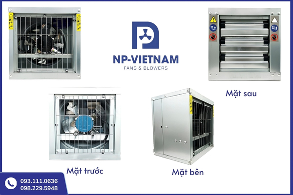 Quạt hút công nghiệp 400x400 mang lại hiệu quả thông gió và làm mát tốt