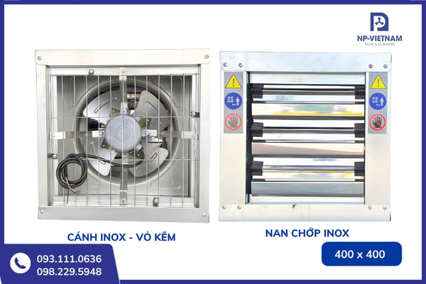 Quạt hút 400x400 phù hợp với các công trình có diện tích vừa và nhỏ