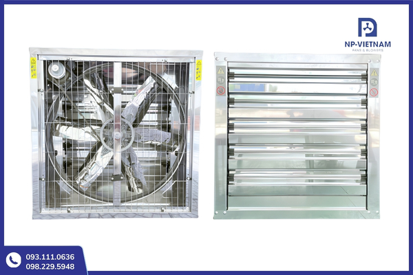 Quạt hút công nghiệp 800x800 lắp đặt thực tế trong nhà xưởng giúp thông gió và giảm nhiệt