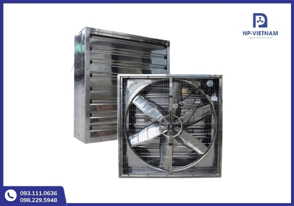 Quạt hút công nghiệp NAKO dạng vuông lắp đặt trong nhà xưởng