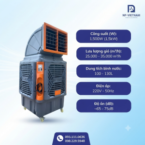 Phân phối quạt hơi nước công nghiệp 1500W chính hãng, giá rẻ