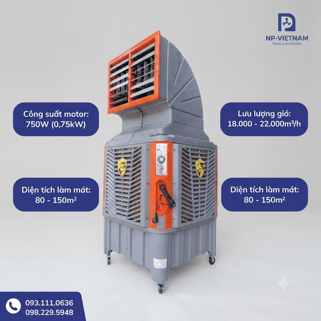 Quạt hơi nước công nghiệp 750W giá tốt tận xưởng - Ảnh 2