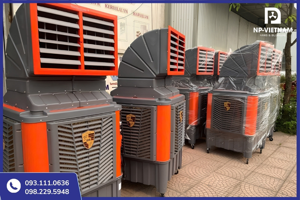 Quạt hơi nước công nghiệp 1500W mạnh hơn quạt 1100W về lưu lượng gió và diện tích làm mát