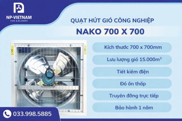 Quạt hút vuông 800x800 phù hợp cho các xưởng sản xuất nhỏ và khu vực kỹ thuật