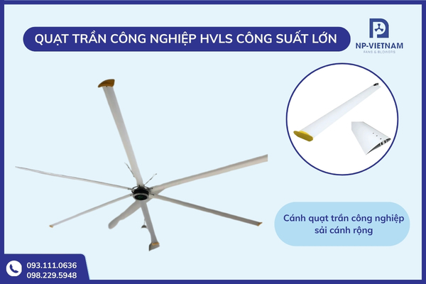 Hệ thống quạt trần công nghiệp cánh dài chuyên dụng cho các trung tâm logistics hiện đại
