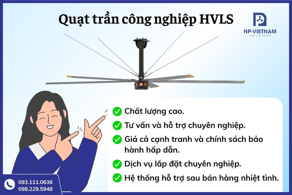 NP Việt Nam tư vấn giải pháp quạt trần công nghiệp HVLS phù hợp từng công trình