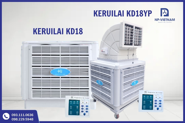 Quạt hơi nước Keruilai KD18 và KD18YP nổi bật với thiết kế thổi gió đa hướng