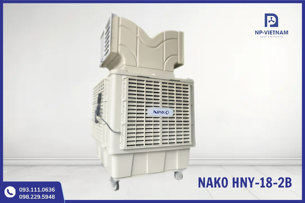 Quạt hơi nước NAKO HNY-18-2B với 2 cửa thổi, giúp phân bổ gió đều hơn