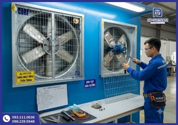 Vệ sinh, bảo trì và kiểm tra quạt định kỳ