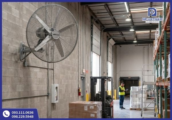 Top 10 Quạt công nghiệp treo tường công suất lớn cho nhà xưởng