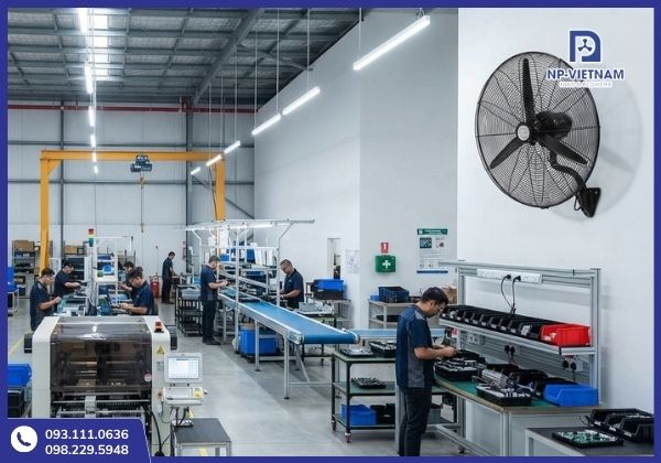 Chọn quạt công nghiệp dựa trên lưu lượng gió, công suất, độ ồn và vị trí lắp đặt