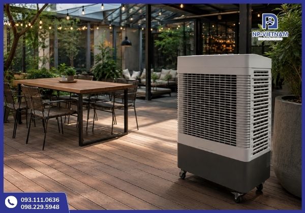 Quạt hơi nước tạo luồng gió mát, dễ chịu cho nhà hàng, quán ăn