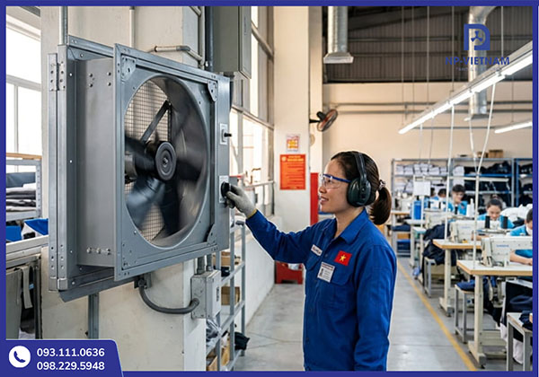 Quạt hướng trục vuông sử dụng trong nhà xưởng sản xuất và khu công nghiệp